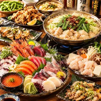 【プレミアムコース】厳選牛,朝〆鮮魚,選べる鍋!3H飲み放題付全12品6000円⇒5000円