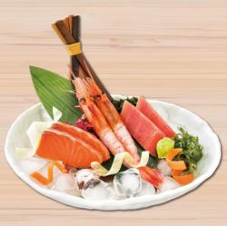 Assortment of three sashimi dishes