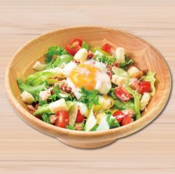 Warm ball Caesar salad