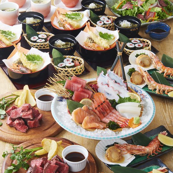 Banquet course is 4,000 yen/4,500 yen/5,000 yen including draft beer for 2 hours [all-you-can-drink]