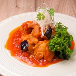 阿波鶏のトマト煮込み