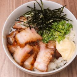 Awabi pork char siu rice bowl