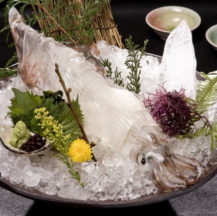 【当日OK】活いか付！！特選博多満喫うまいもんコース（飲み放題付）6700円→6000円(税込)全10品