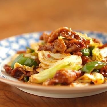 Stir-fried cabbage and pork with miso