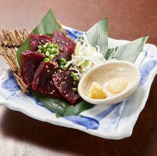 Lean whale sashimi