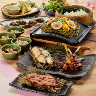 ◆春陽に芽吹く、山口瓦そばと地酒の麗宴◆　～山口瓦そばコース～　【2時間飲み放題付6000円】