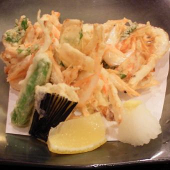 Fried white shrimp