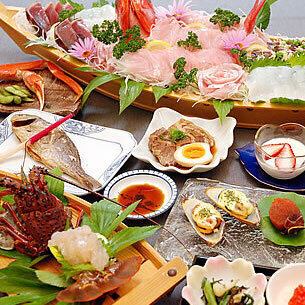 『海の恵みコース』お造り五種や伊勢海老の炉端焼き！3時間飲み放題付き【10品7000円→6000円】