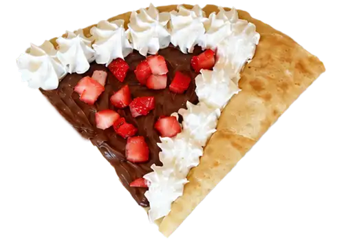 Nutella, strawberry, and cream crepe