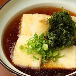 炸豆腐配走地鸡汤