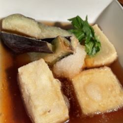 Fried tofu and eggplant