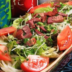 Roasted horse green salad