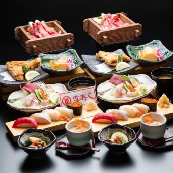 【宴会コース6000円(税込)】和牛せいろ蒸し・中とろ入り握り5貫等♪料理8品&2H飲み放題付