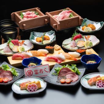 【宴会コース6000円(税込)】和牛せいろ蒸し・中とろ入り握り5貫等♪料理8品&2H飲み放題付