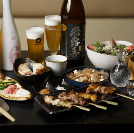 ひないの贅沢コース<全13品>6490円(税込)比内地鶏の水餃子、とり南蛮稲庭つけめんなど♪