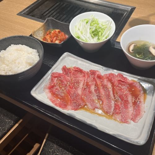 Thinly sliced kalbi set meal