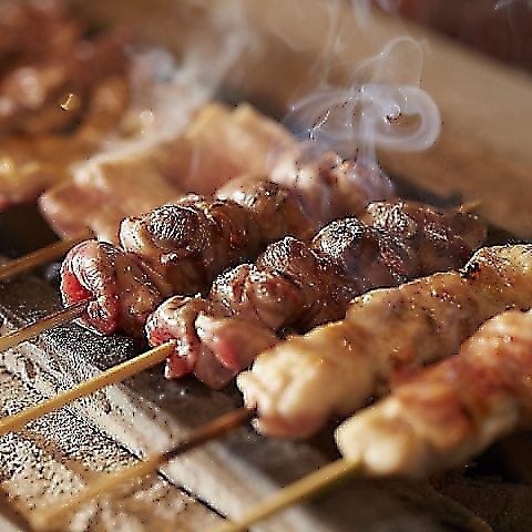 A variety of skewers grilled over charcoal.You can order from 1 piece.
