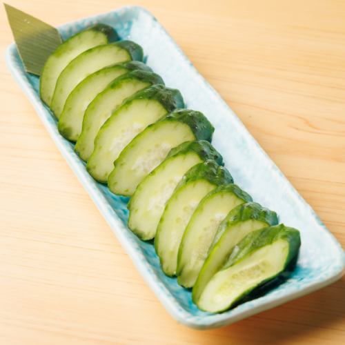 Cucumber pickled in a bottle