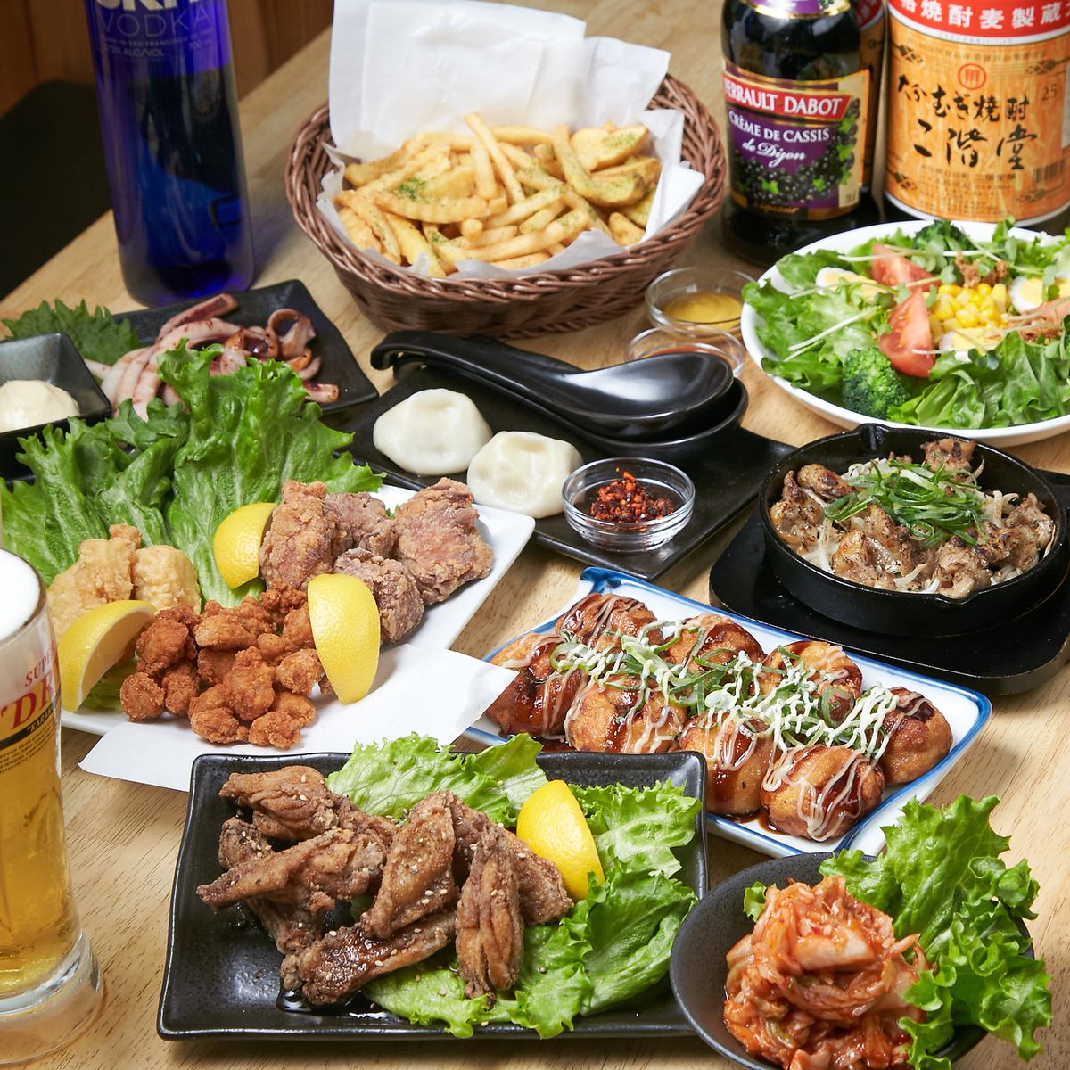 每道菜加250日元即可畅饮生啤酒，非常适合宴会和女性聚会。