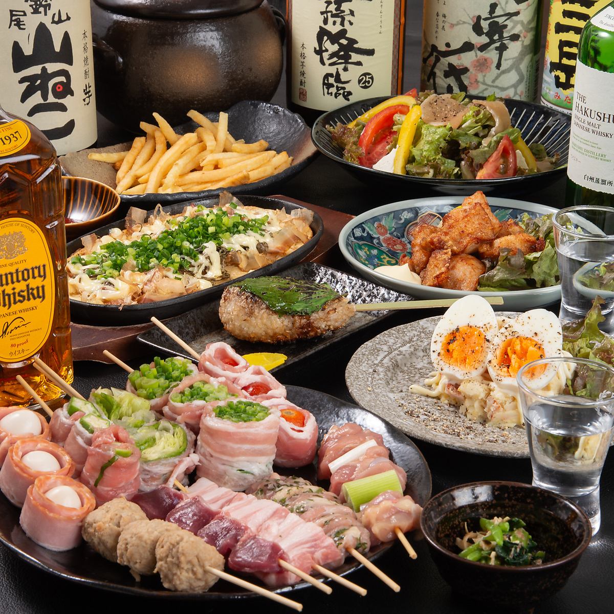 佐賀のありたどり串焼きと上質な黒豚をリーズナブルに!豊富な銘酒と共に堪能ください