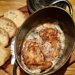 Grilled chicken with plenty of butter and garlic