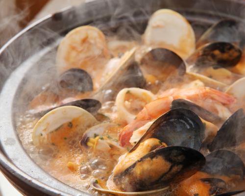 Our proud bouillabaisse hotpot is packed with the delicious flavors of seafood!