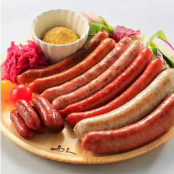 利久のオリジナルソーセージ3種盛り合せ