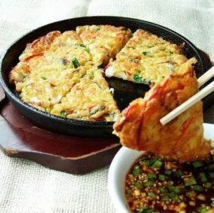 ＜鉄板＞ネギ海鮮チヂミ/＜鉄板＞松阪牛入り フランケンチヂミ
