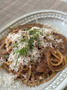 Rich pasta with beef ragu