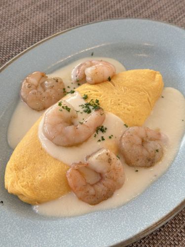 Seasonal cream cheese omelette