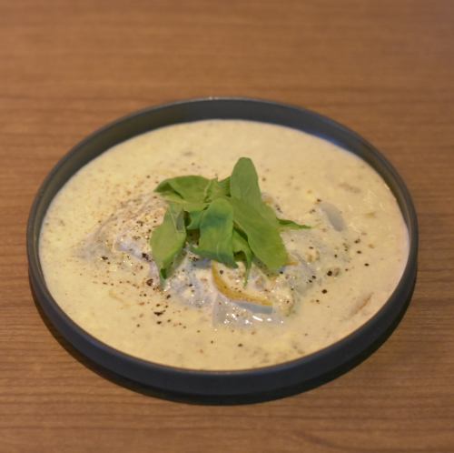 Yuzu-scented squid carpaccio