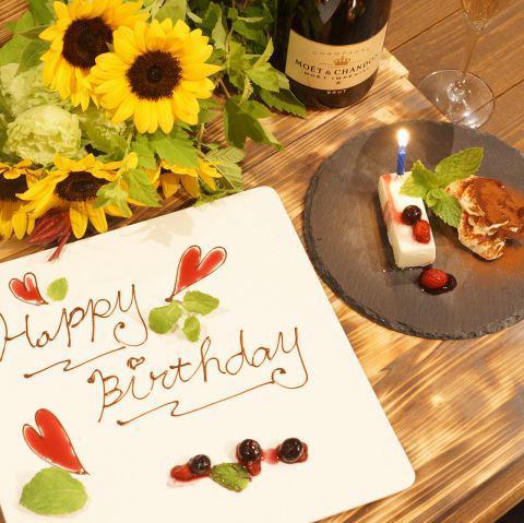 Come on your birthday! Get a dessert plate with a message ★
