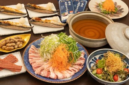 〆もある！「五島美豚のしゃぶしゃぶ」など飲み放題付きコース全8品6000円(税込)