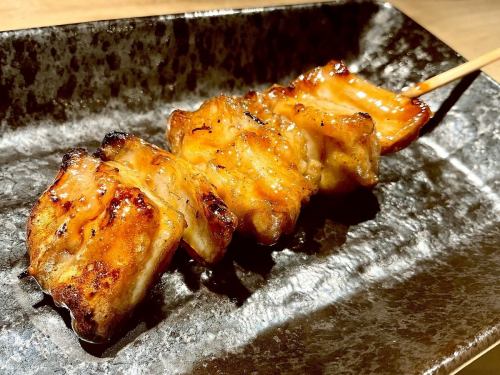 Skewered horumon with sauce