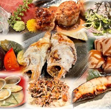 【銘々盛り対応】海鮮炉ばたコース　【9品+2時間飲み放題】6500円(税込) 