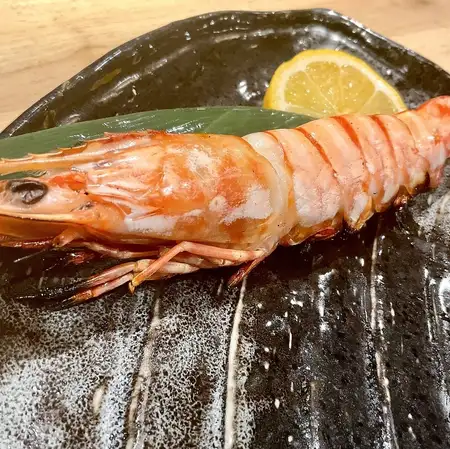 Natural tiger prawn skewers