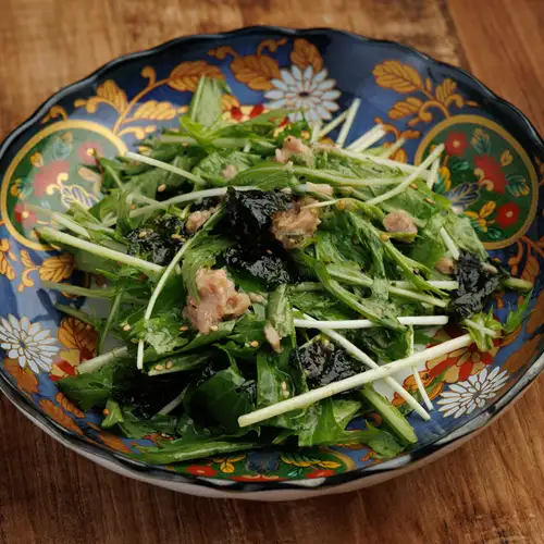 水菜とツナのハリハリサラダ