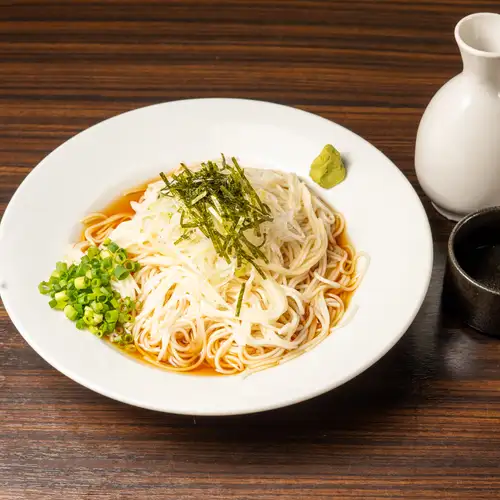 白石温麺の冷やし漬け蕎麦