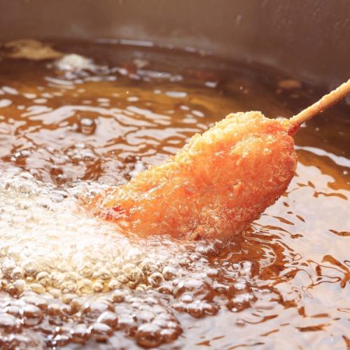 新潟のお米で揚げた串カツ