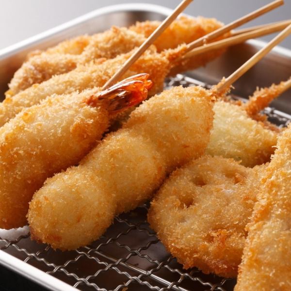 「 日本一うまい米だけで 新潟のうまいを 串揚げました 」