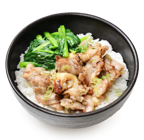 ねぎ塩鶏ハラミ焼肉丼
