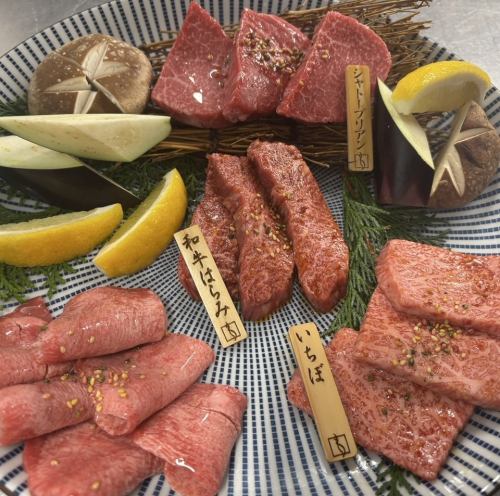 ◇Hana-en◇ 13 dishes in total, including thick-sliced tongue, Wagyu beef belly, and the king of meats, Chateaubriand