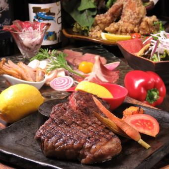 150分鐘無限暢飲！【豪華肉品套餐】黑毛和牛、裡肌牛排等11道菜7,000日元→6,000日元