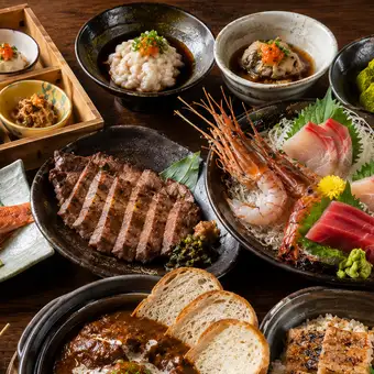 【極-KIWAMI-コース】10000円（税込）2ｈ飲み放題10,000円！究極『食』堪能《全19品》