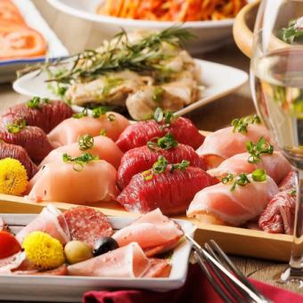 Limited to 3 groups per day! 33-item all-you-can-eat course including our signature meat sushi, with 3 hours of all-you-can-drink. 5,500 yen ⇒ 4,000 yen