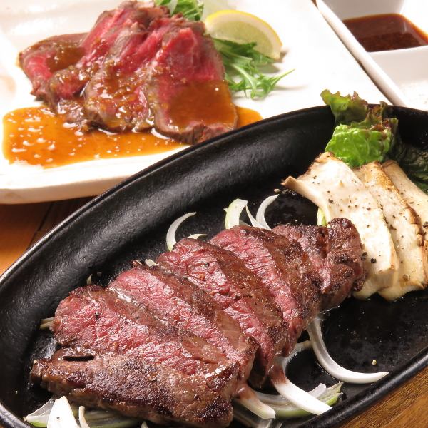 适合Instagram的☆价格合理的肉吧感觉☆烤牛肉780日元〜/特制牛排980日元〜非常适合女孩的夜晚外出或约会！