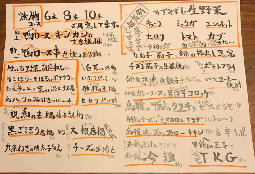  At that time, I prepare good ones at that time by handwritten menu everyday.  If you have trouble, please enjoy this place. 