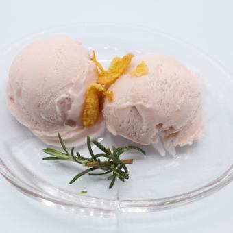 Vanilla ice cream/yuzu sherbet