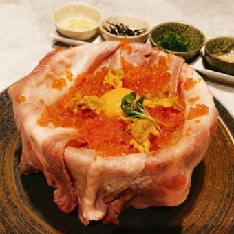 厨师精心挑选！海鲜和肉类融合9道菜+无限畅饮7,000日元