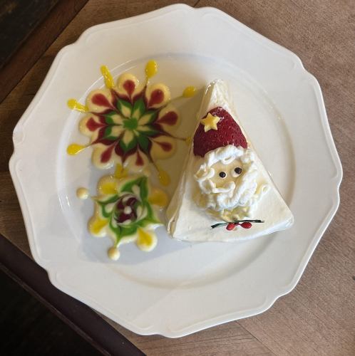 サンタのショートケーキ
